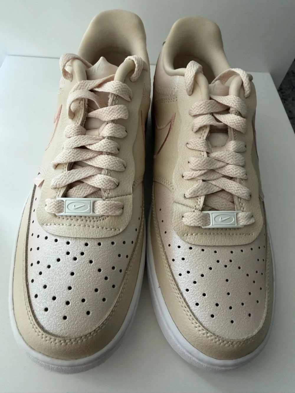 NIKE Women’s Court Vision Low Premium Sneakers-Size 8-Pearl White/Sail Metallic